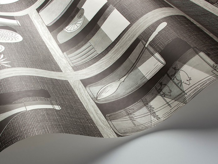 Detailfoto der Fornasetti Tapete 114/23045 Cocktails von Cole and Son