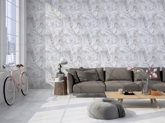 Tapete im Wohnzimmer - Wohnzimmertapete von NLXL STB-02 Paper Flowers Wallpaper von Studio Boot