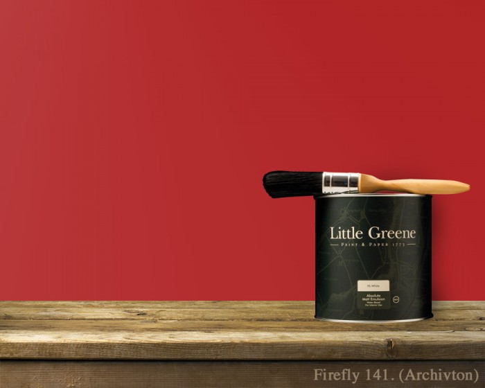 Englische Farbe von Little Greene Firefly 141 - Hochwertige Farbe gestrichen an der Wand