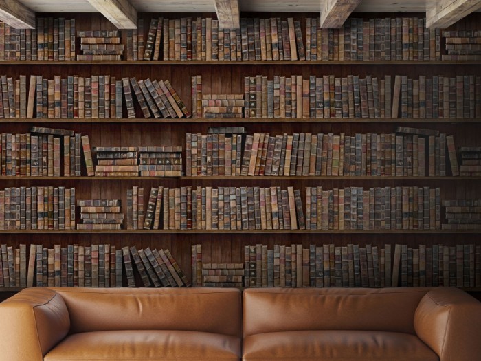 Raumansicht der Selected Walls Tapete Naumburg Books Wallpaper Col. 01