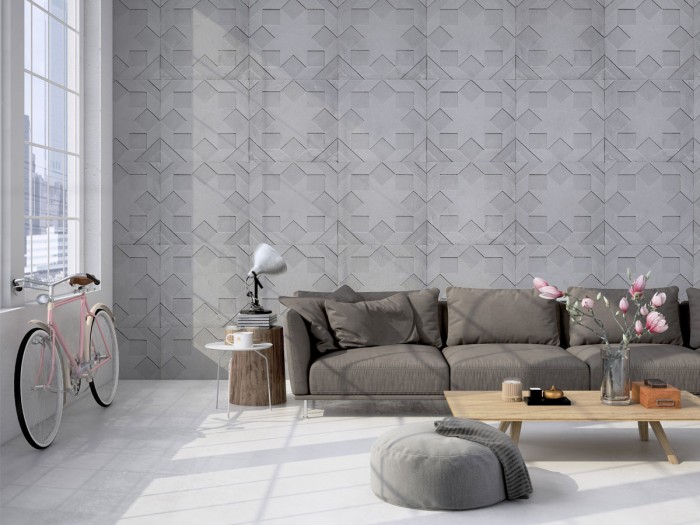 Tapete im Wohnzimmer - Wohnzimmertapete von NLXL NDE-02 Moulded Star Wallpaper von Nada Debs
