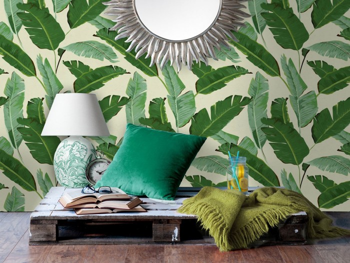 Raumansicht der Selected Walls Tapete Managua Banana Leafs Wallpaper Col. 01