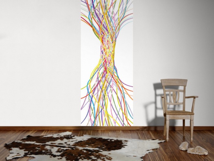 Ein Foto von dem 3D-Design-Fotopanel Gebundene Linen auf Weiß, Artwork tapeziert an der Wand. Bestelle Deine Bildtapete online.