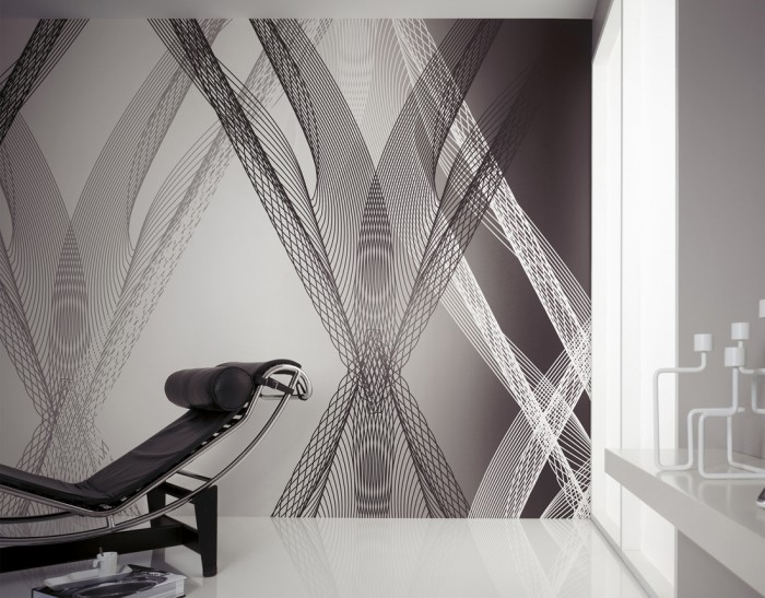 Ein Foto von dem Design-Fototapete EOS Illustration Black & White tapeziert im Raum. Bestelle Deine Bildtapete online.