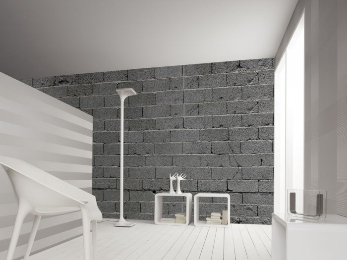 3D-Fototapete Stein Wand, Rohbau Steine