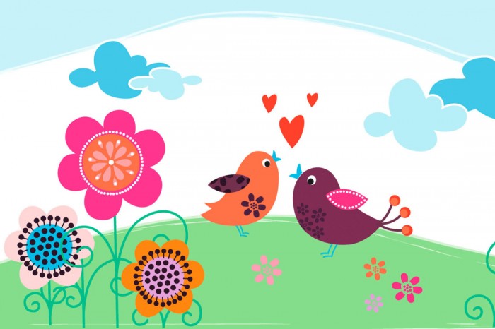 Die Design-Fototapete Vögel auf der Blumenwiese, Artwork für Kinder, eine Vlies-Fototapete bei Livingwalls Cologne online kaufen. Die Design-Fototapete Vögel auf der Blumenwiese, Artwork für Kinder ist eine Fototapete auf Maß.