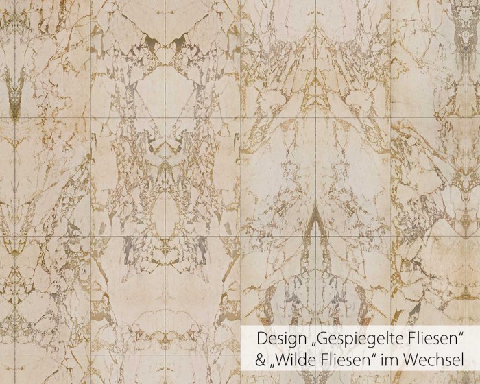 Flächenansicht der NLXL Tapeten PHM-61A und PHM-61B Materials von Piet Hein Eek im Wechsel verarbeitet.