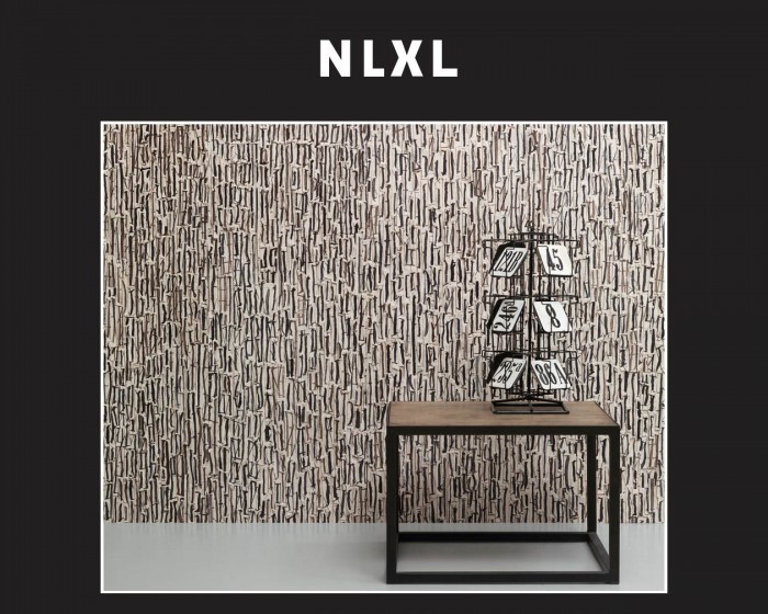 Die NLXL Tapete REM-08 Remixed von Arthur Slenk tapeziert an einer Wand.