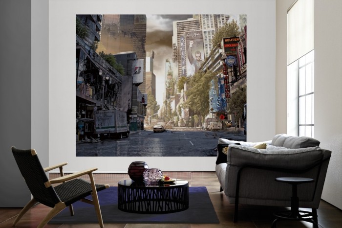 Die Fototapete Verlassene Stadt, Lost Places als große Bildtapete im Wohnzimmer. Als Bildtapete ist die Fototapete Verlassene Stadt, Lost Places ein besonderes Highlight auf Vliestapete.