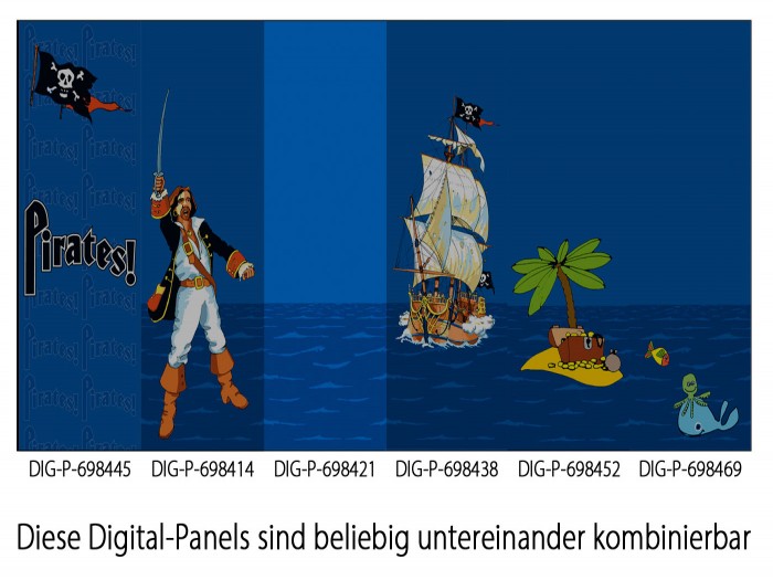 Das Panel ist Bestandteil des Gesamtmotives Piraten auf See, ist aber auch einzeln einsetzbar.