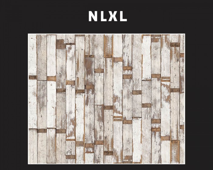 Flächenansicht der NLXL Tapete PHE-02 Scrapwood von Piet Hein Eek.