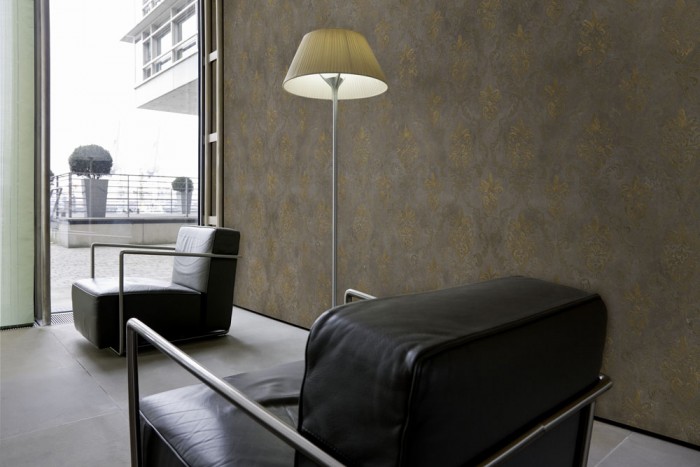 Designtapete Barock Ornament, Vintage Braun