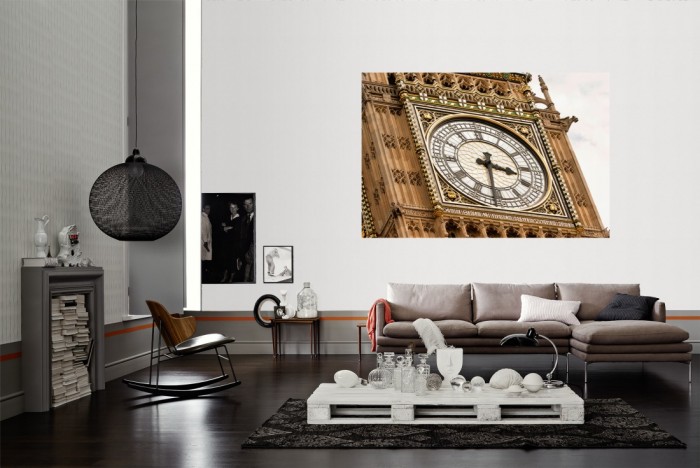 Die Fototapete Big Ben, England London als Wandbild im Wohnzimmer. Die Vlies-Fototapete Big Ben, England London verschönert als Wandbild Deine Wand.