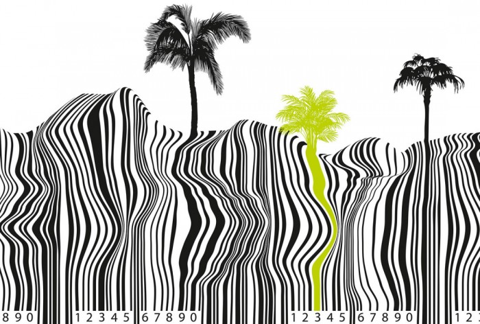 Die Design-Fototapete Palmen Strand als Barcode, eine Vlies-Fototapete bei Livingwalls Cologne online kaufen. Die Design-Fototapete Palmen Strand als Barcode ist eine Fototapete auf Maß.