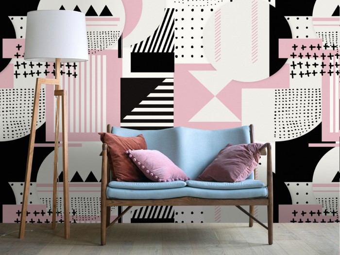 Raumansicht der Selected Walls Tapete Almere Geometry Wallpaper Col. 01
