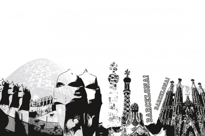 Die Design-Fototapete Barcelona Spanien, Artwork, eine Vlies-Fototapete bei Livingwalls Cologne online kaufen. Die Design-Fototapete Barcelona Spanien, Artwork ist eine Fototapete auf Maß.