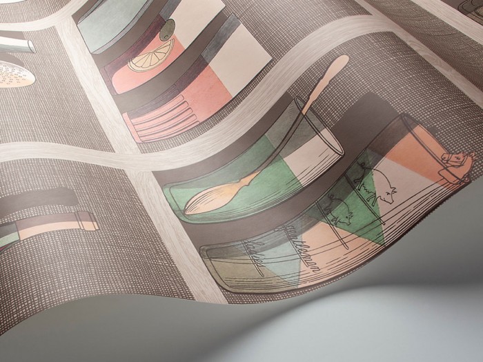 Detailfoto der Fornasetti Tapete 114/23043 Cocktails von Cole and Son