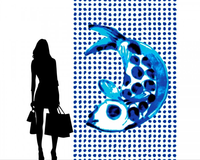 Flächenansicht der NLXL Tapete PNO-01 Addiction von Paola Navone.