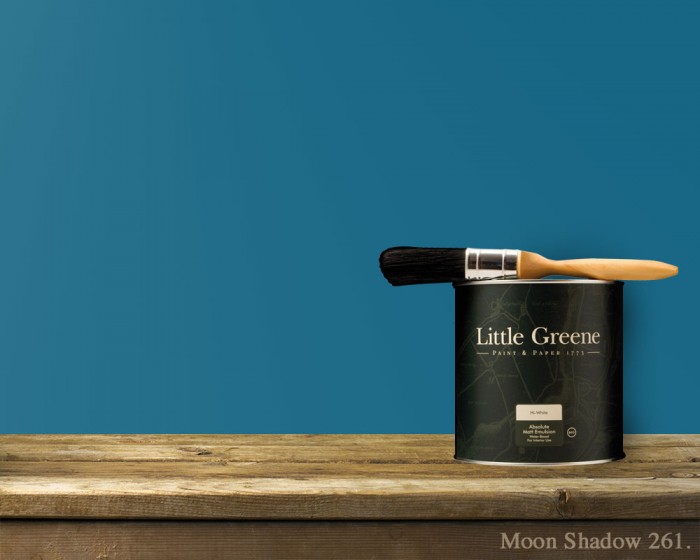 Englische Farbe von Little Greene Moon Shadow 261 - Hochwertige Farbe gestrichen an der Wand