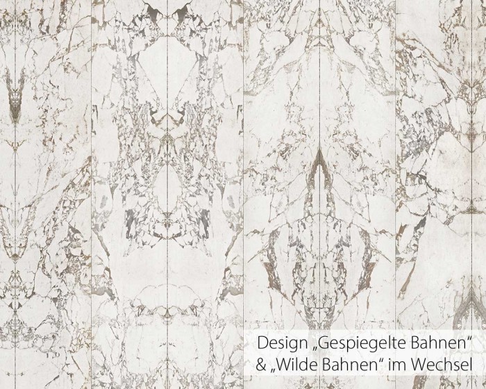 Flächenansicht der NLXL Tapeten PHM-40A und PHM-40B Materials von Piet Hein Eek im Wechsel verarbeitet.