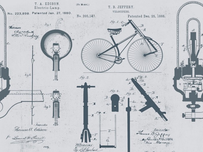 Detailansicht der Selected Walls Tapete Chicago Bikes Wallpaper Col. 01