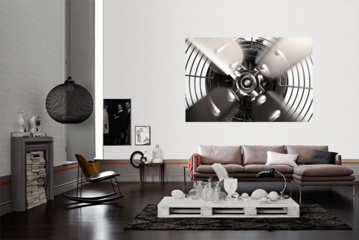 Die Fototapete Ventilator als Wandbild im Wohnzimmer. Die Vlies-Fototapete Ventilator verschönert als Wandbild Deine Wand.