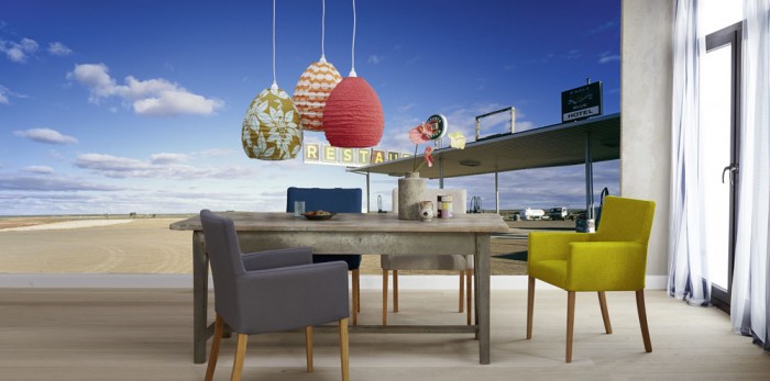 3D-Fototapete Tankstelle in Amerika