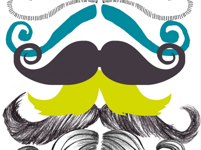 Detailansicht der Selected Walls Tapete Lyon Moustaches Wallpaper Col. 01