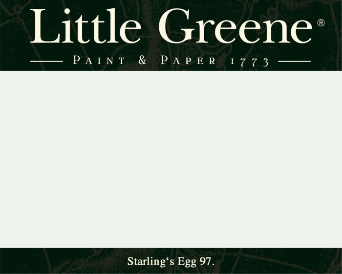 Englische Farbe von Little Greene Starling's Egg 97 - Hochwertige Farbe gestrichen an der Wand
