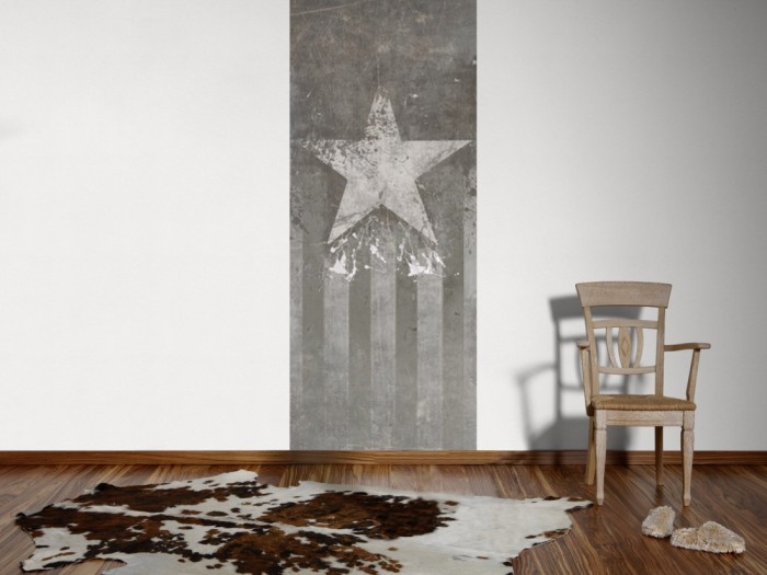 Ein Foto von dem Design-Fotopanel New York, Star & Stripes Light von Michalsky tapeziert an der Wand. Bestelle Deine Bildtapete online.