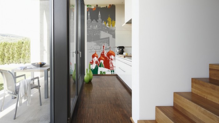 Ein Foto von dem 3D-Design-Fotopanel Moskau Russland, Artwork tapeziert in der Küche. Bestelle Deine Bildtapete online.