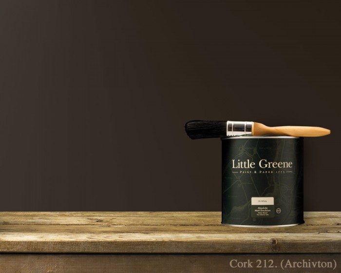 Englische Farbe von Little Greene Cork 212 - Hochwertige Farbe gestrichen an der Wand