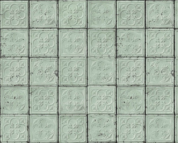 Flächenansicht der NLXL Tapete TIN-05 Brooklyn Tins von Merci.