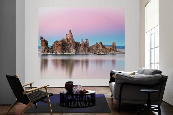 Die Fototapete Felsen im Meer der Normandie, Frankreich als große Bildtapete im Wohnzimmer. Als Bildtapete ist die Fototapete Felsen im Meer der Normandie, Frankreich ein besonderes Highlight auf Vliestapete.