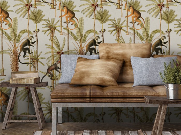 Raumansicht der Selected Walls Tapete Bridgetown Monkeys Wallpaper Col. 02