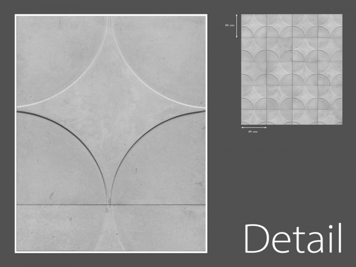 Detailansicht der Betontapete NLXL NDE-01 Moulded Circle Wallpaper von Nada Debs