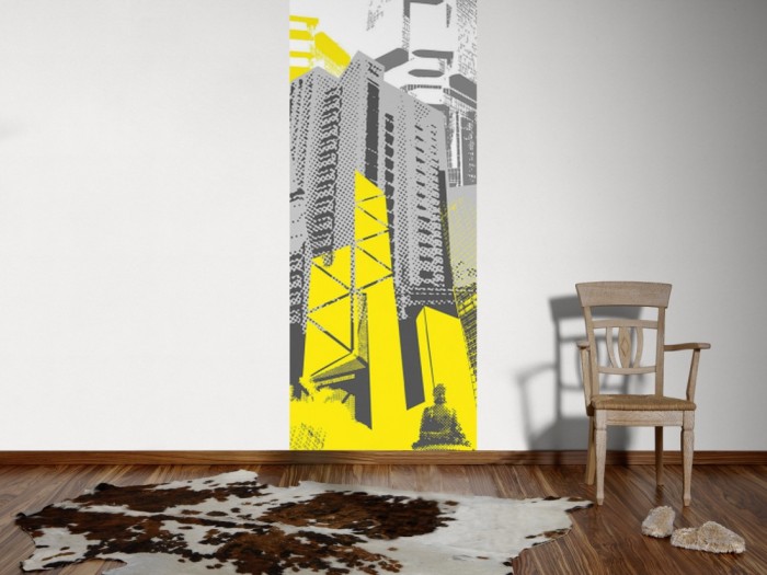 Ein Foto von dem 3D-Design-Fotopanel Hongkong, Artwork tapeziert an der Wand. Bestelle Deine Bildtapete online.