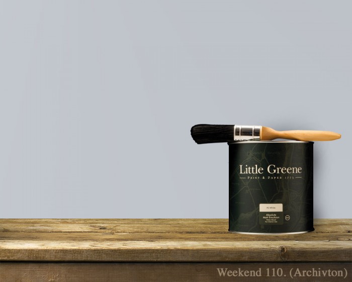 Englische Farbe von Little Greene Weekend 110 - Hochwertige Farbe gestrichen an der Wand
