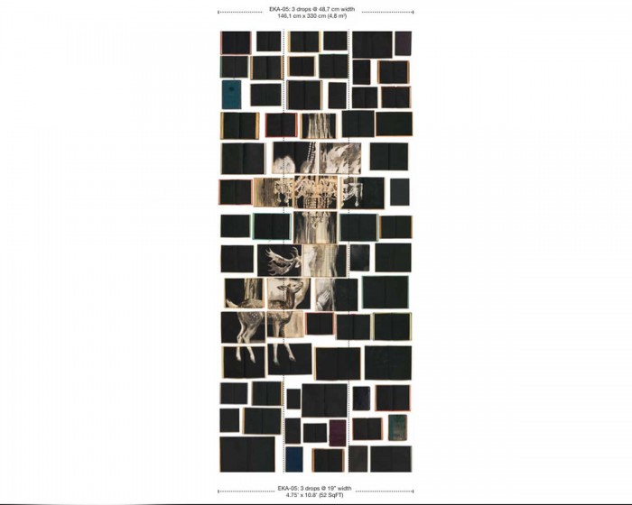 Abmessungen der NLXL Tapete EKA-05 Biblioteca von Ekaterina Panikanova.