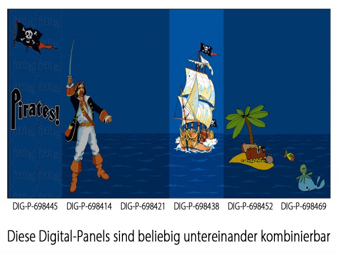 Das Panel ist Bestandteil des Gesamtmotives Piraten auf See, ist aber auch einzeln einsetzbar.