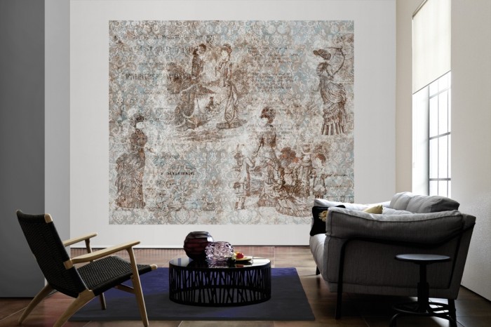 Die Design-Fototapete Barock und Nostalgie, Artwork als große Bildtapete im Wohnzimmer. Als Bildtapete ist die Design-Fototapete Barock und Nostalgie, Artwork ein besonderes Highlight auf Vliestapete.