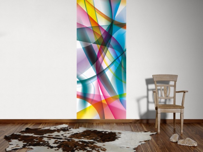 Ein Foto von dem 3D-Design-Fotopanel Farbwechsel Schleier, Artwork tapeziert an der Wand. Bestelle Deine Bildtapete online.