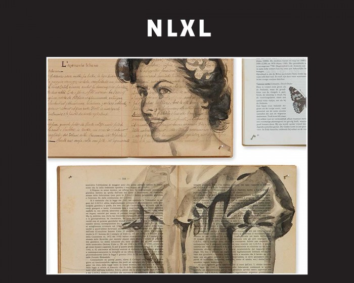 Detailansicht der NLXL Tapete EKA-04 Biblioteca von Ekaterina Panikanova.