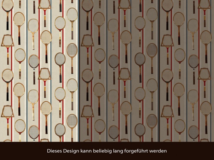 Bahnenansicht der Selected Walls Tapete London Tennis Wallpaper Col. 01