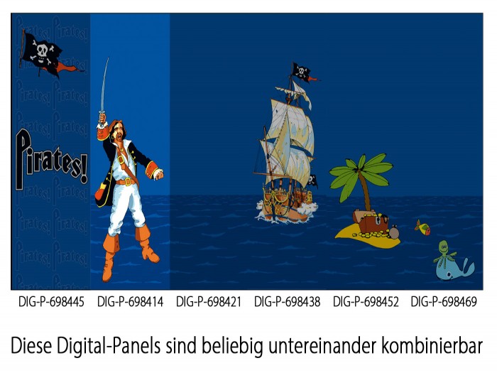 Das Panel ist Bestandteil des Gesamtmotives Piraten auf See, ist aber auch einzeln einsetzbar.