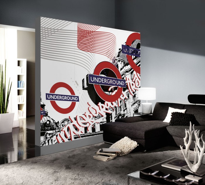 3D-Designer-Fototapete Underground London, Artwork by Mylumi